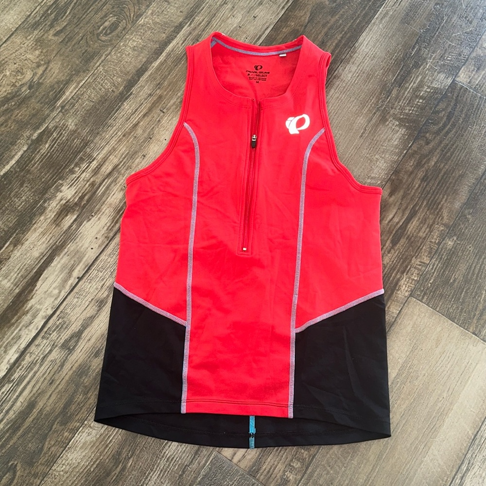 Pearl Izumi 1/2 Zip Cycling Biking Vest Tank Shirt Women's Red Black